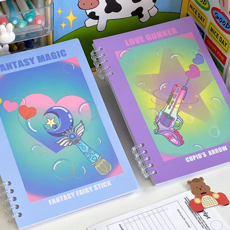 Wind Heart Falling Loose leaf Book Horizontal Line Notebook