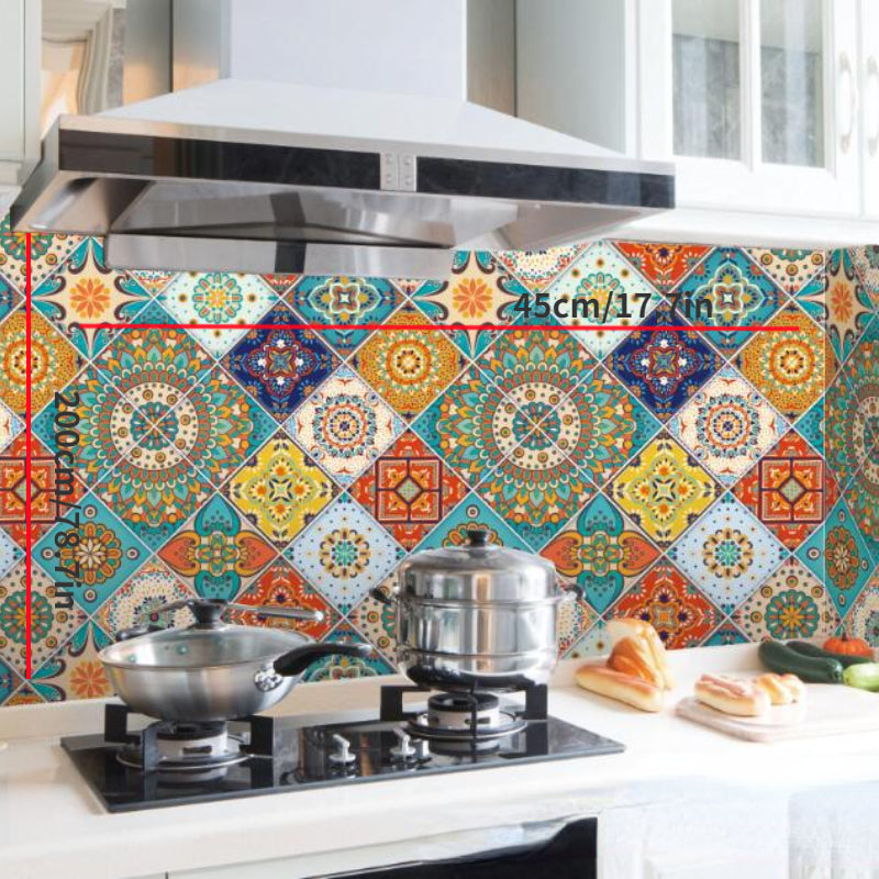 Boho Waterproof Wallpaper Vintage Sticker Retro For Kitchen Living Room