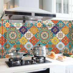Boho Waterproof Wallpaper Vintage Sticker Retro For Kitchen Living Room