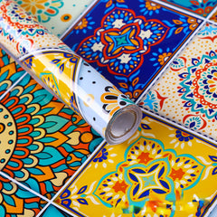 Boho Waterproof Wallpaper Vintage Sticker Retro For Kitchen Living Room