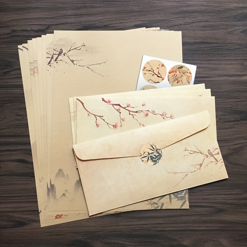 12pcs Vintage Stationery Set with Paper & Envelopes