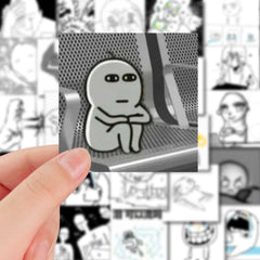 48pcs Crazy Emoticon Stickers Waterproof Vinyl Stickers for Water Bottle Laptops