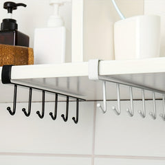 Under Cabinet Mug Holder Holds 6 Mugs Kitchen Organizer