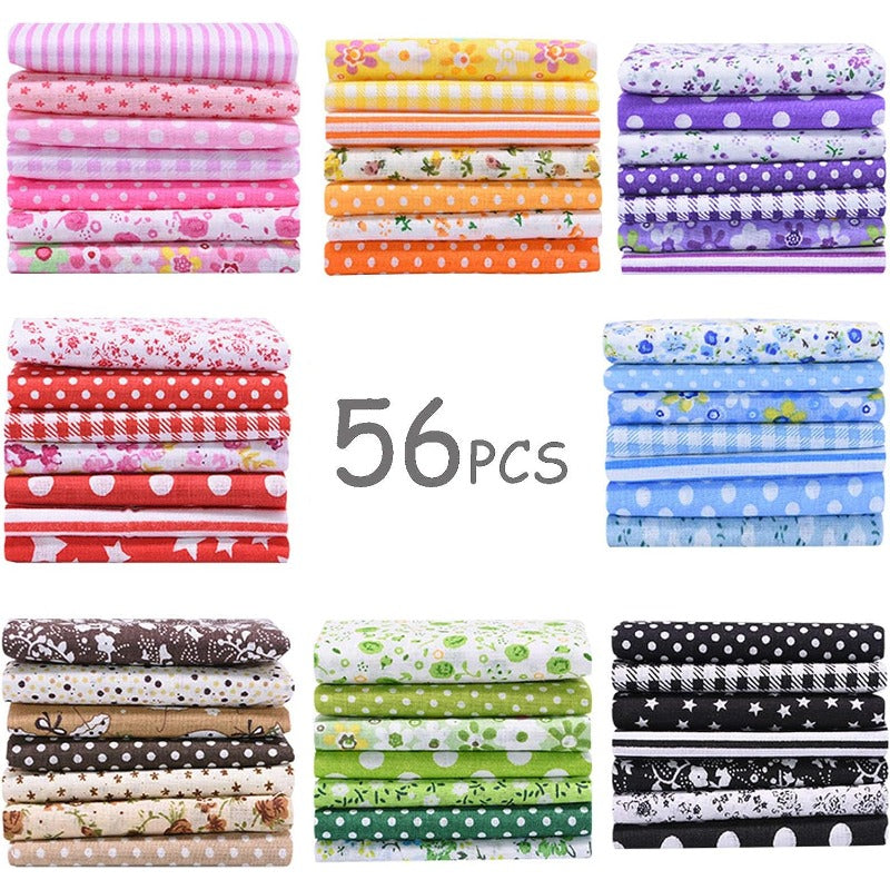 56pcs 9.8x9.8 Floral Printed Cotton Squares for Quilting DIY Craft Scrapbooking