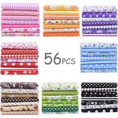 56pcs 9.8x9.8 Floral Printed Cotton Squares for Quilting DIY Craft Scrapbooking