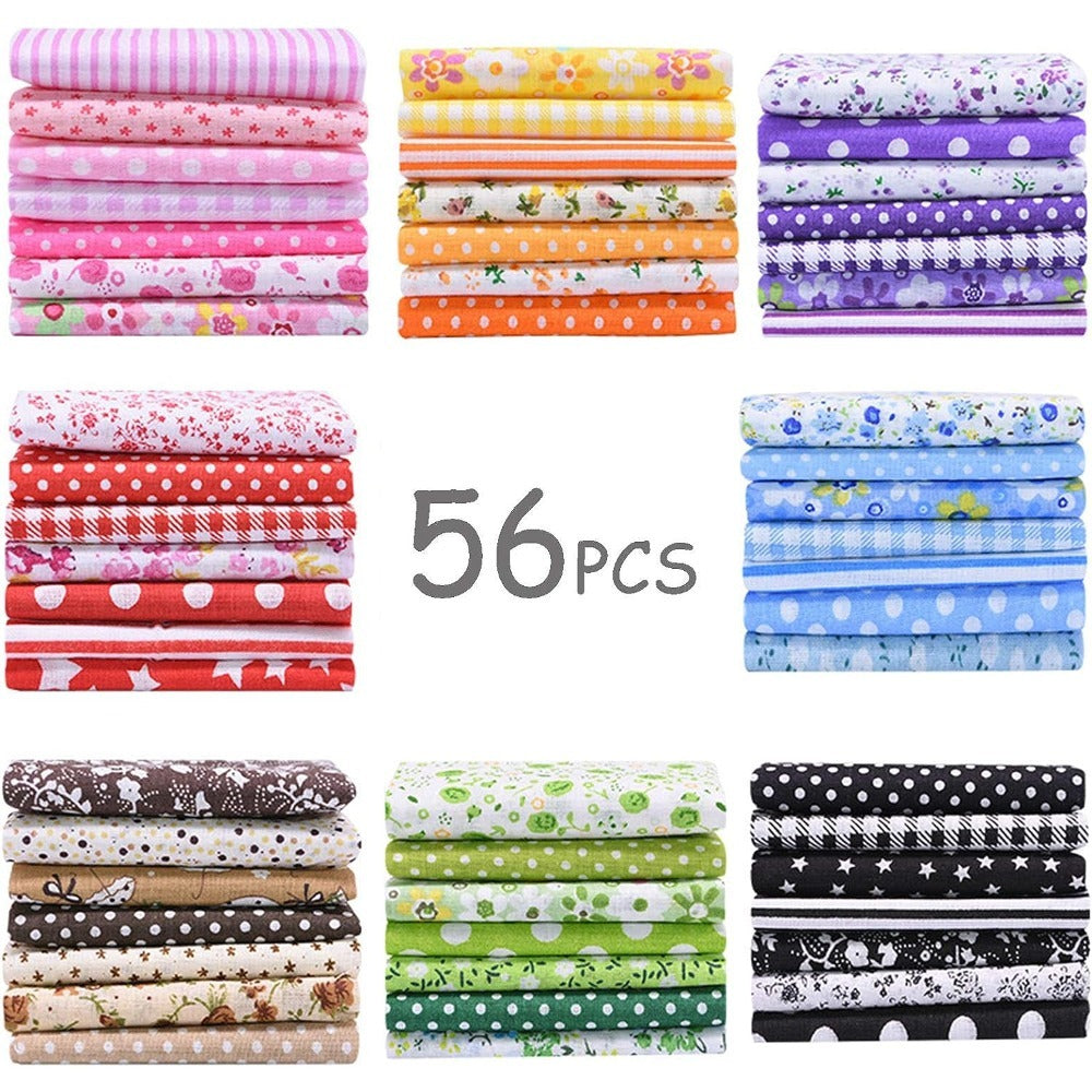 56pcs 9.8x9.8 Floral Printed Cotton Squares for Quilting DIY Craft Scrapbooking