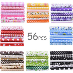 56pcs 9.8x9.8 Floral Printed Cotton Squares for Quilting DIY Craft Scrapbooking