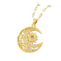 Girl's Sun Moon Star Necklace Light Jewelry for Friends