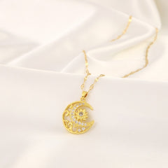 Girl's Sun Moon Star Necklace Light Jewelry for Friends
