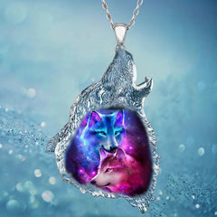 Girl's Wolf King Pendant Necklace Party Jewelry Birthday Gift
