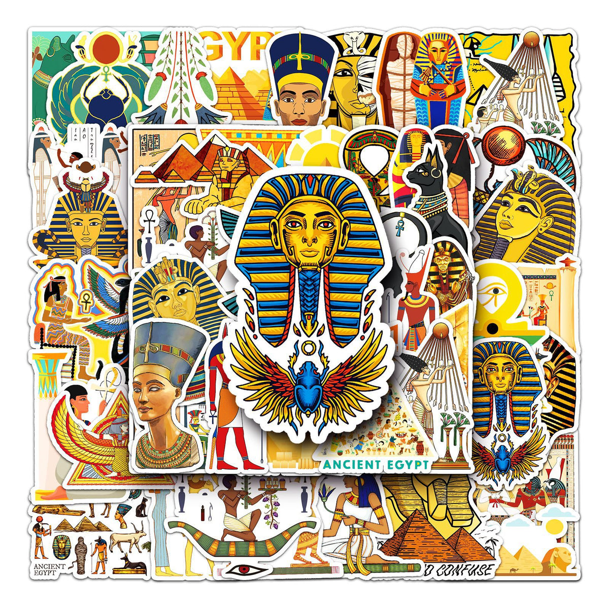 50pcs Mysterious Egypt Cartoon Stickers Decorative DIY Creative Toys