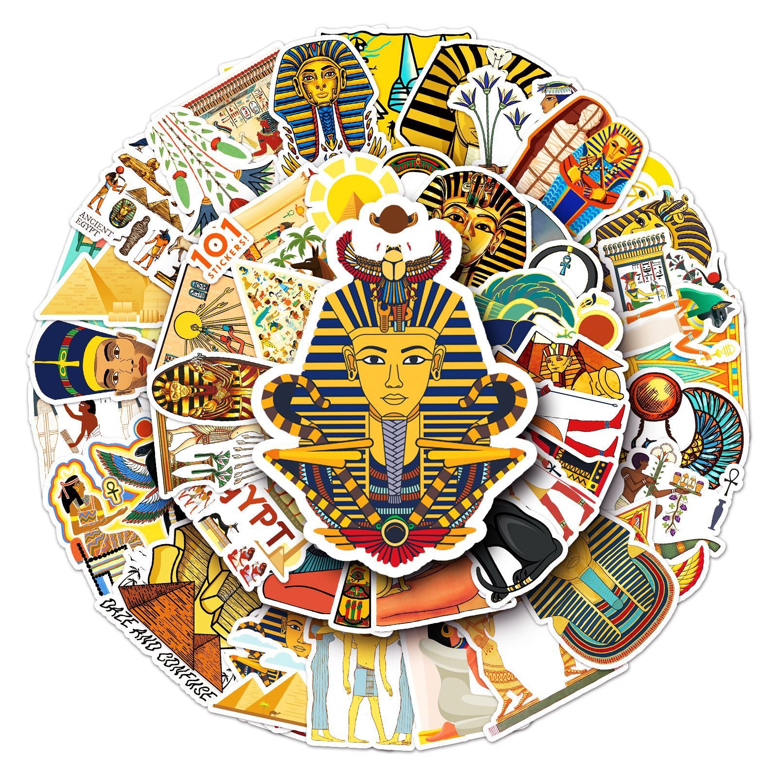 50pcs Mysterious Egypt Cartoon Stickers Decorative DIY Creative Toys