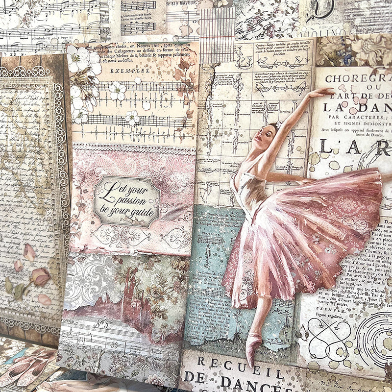 20pcs Retro Flowers Journal Paper for DIY Backgrounds