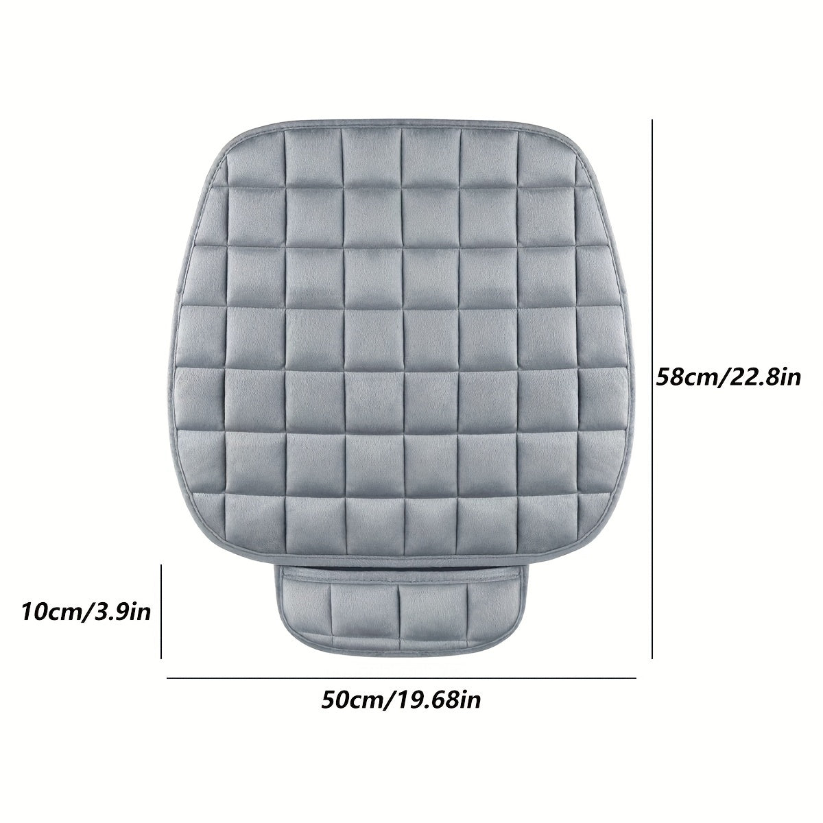 Memory Foam Car Seat Cushion w/ Non Slip Bottom & Storage Pouch