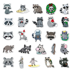 50pcs Little Raccoon Waterproof Stickers Motorcycle Laptop Helmet M