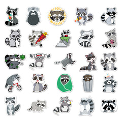 50pcs Little Raccoon Waterproof Stickers Motorcycle Laptop Helmet M