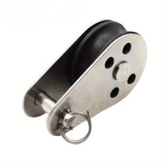 316 Stainless Steel Swivel Eye Wire Rope Pulley Block Single Wheel Nylon Sheave