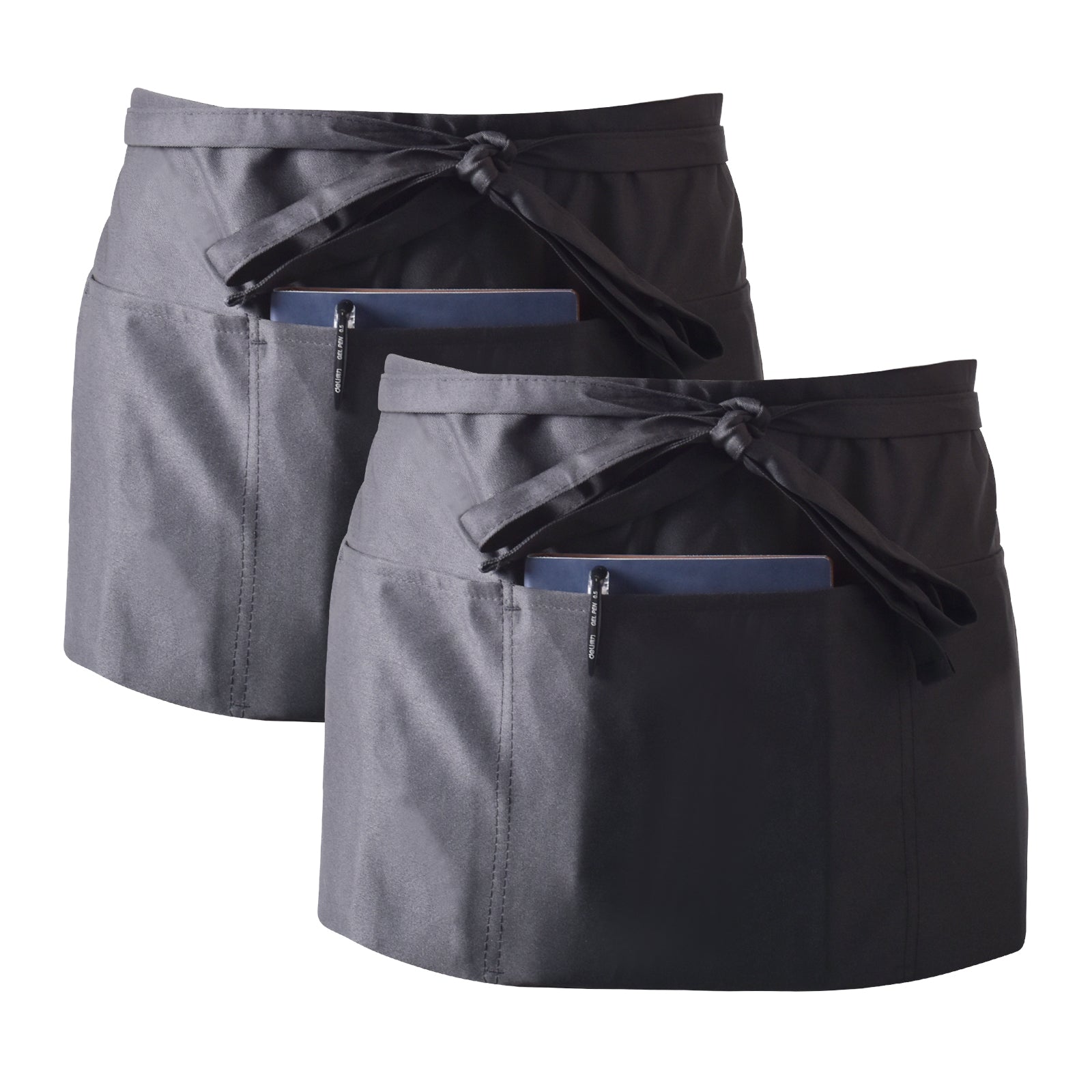 Waterproof Front Tie Cooking Apron 3 Pocket Waist Apron for Men Women