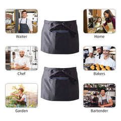 Waterproof Front Tie Cooking Apron 3 Pocket Waist Apron for Men Women