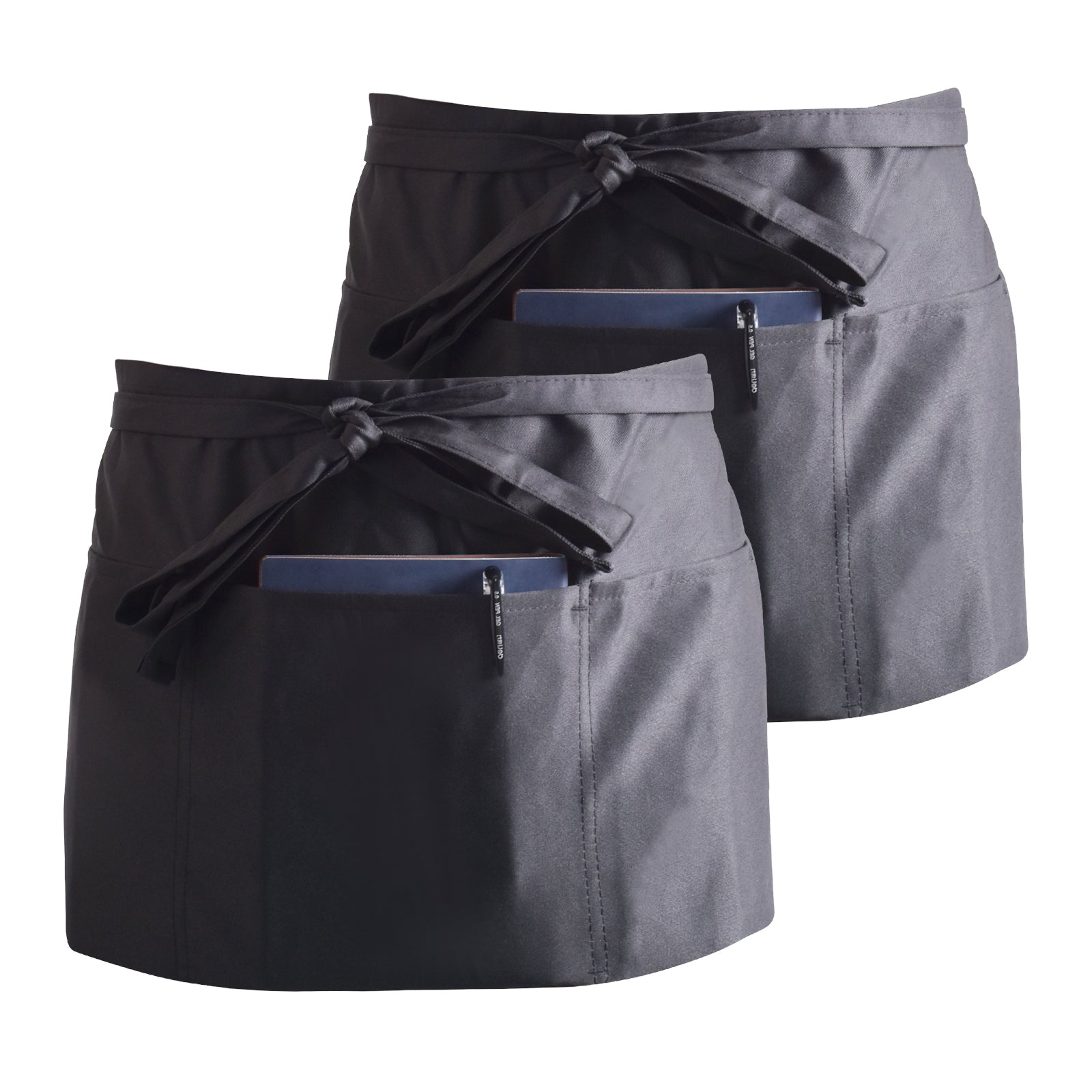Waterproof Front Tie Cooking Apron 3 Pocket Waist Apron for Men Women