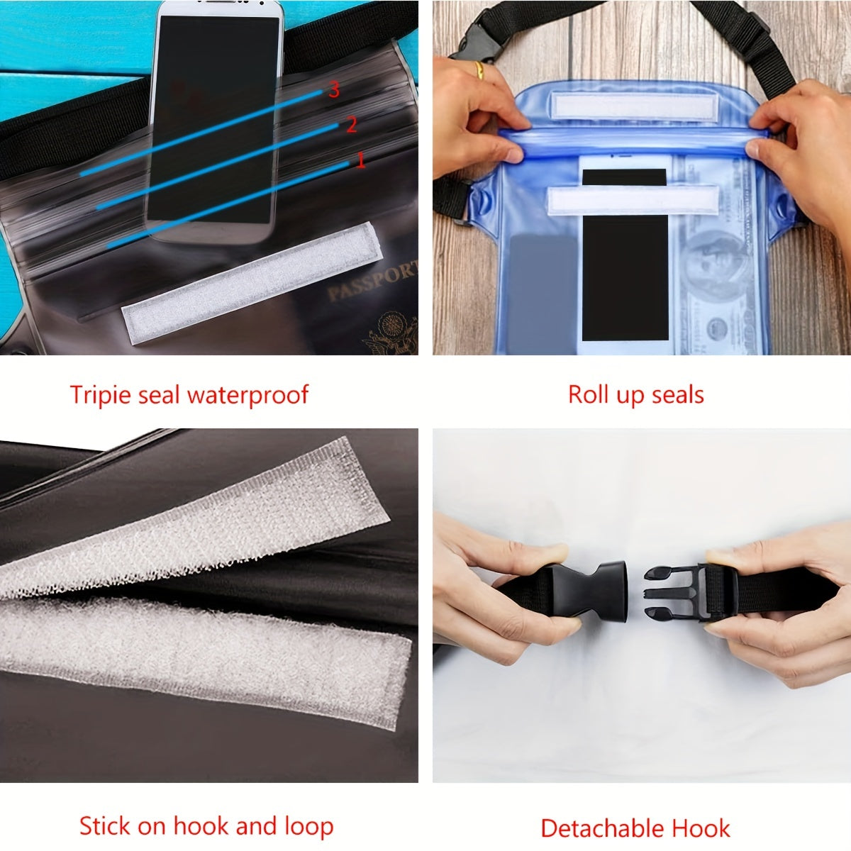 Waterproof Pouch Bag with Waist Strap for Water Activities