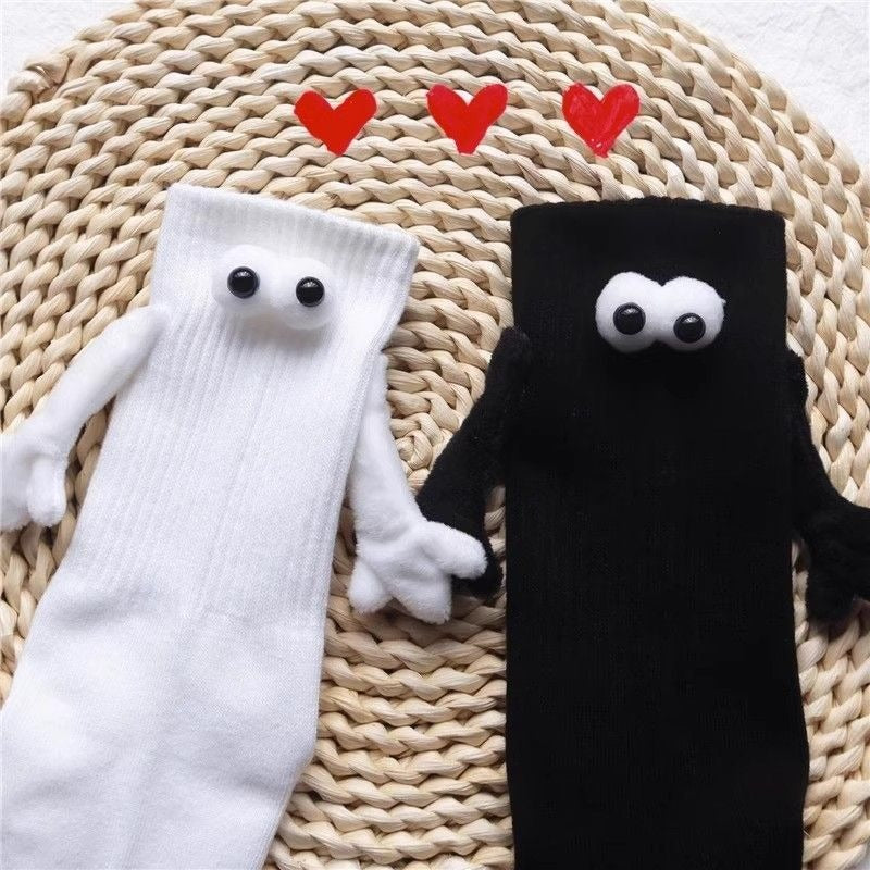 Cute Magnetic Couple Socks Set - Funny Sweat Absorbing Design