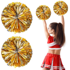 2pcs Metallic Cheerleading Pom Poms - Cheer Accessories For Games