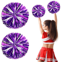 2pcs Metallic Cheerleading Pom Poms - Cheer Accessories For Games