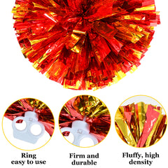 2pcs Metallic Cheerleading Pom Poms - Cheer Accessories For Games