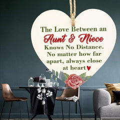 Heart Shaped Aunt Sign Boards for Home Door Decor