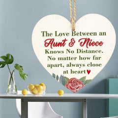 Heart Shaped Aunt Sign Boards for Home Door Decor