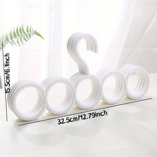Plastic Scarf Rack Hanger 5 Holes Space Saving Organizer