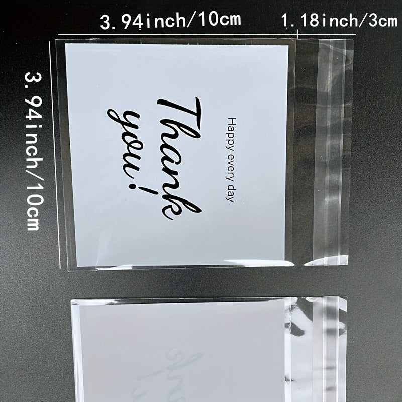 100pcs Large Thank You Opp Ziplock Bag Gift Candy Packaging 13x10cm