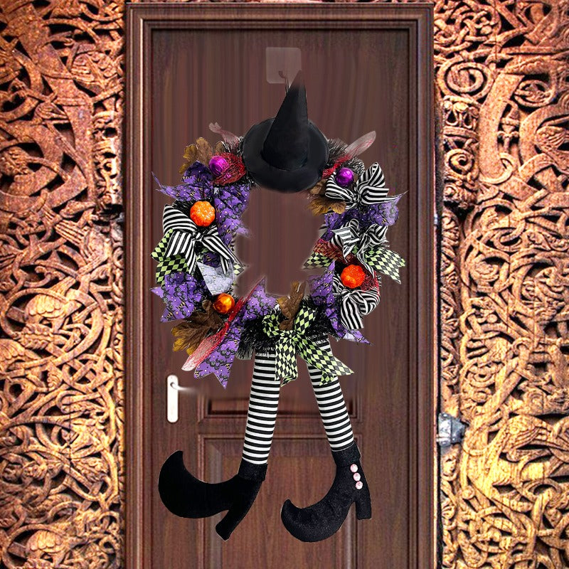 Halloween Wreath Door Hanging Skull Haunted House Decoration Ghost Horror Party