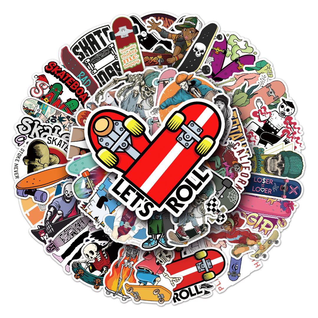50pcs Skateboard Waterproof Graffiti Stickers Laptop Helmet Decor