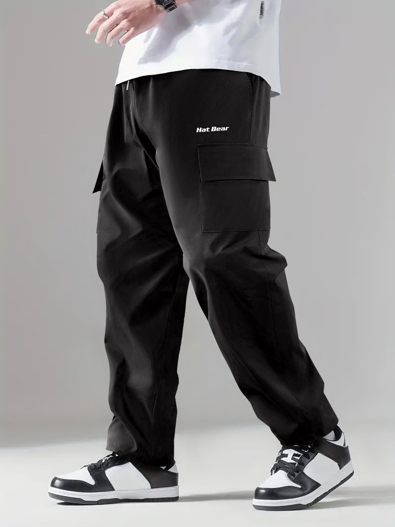 Cargo Pants Men Flap Pocket Loose Casual Outdoor Work Pants