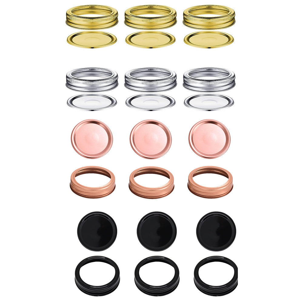 24 Pcs Split Type Leak Proof Mason Jar Lids & Rings - Stainless Steel