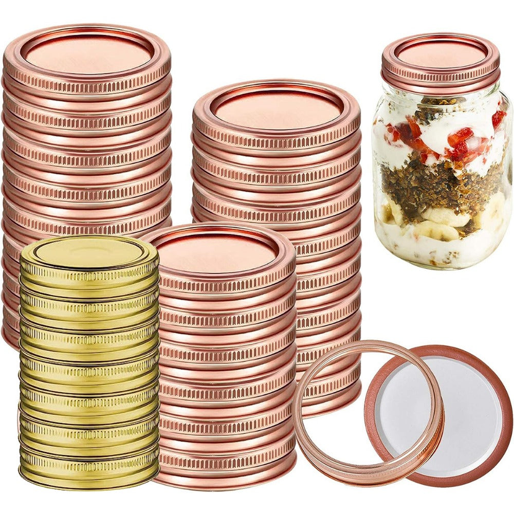 24 Pcs Split Type Leak Proof Mason Jar Lids & Rings - Stainless Steel