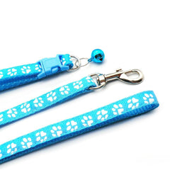 Paw Pattern Pet Collar & Leash Set for Outdoor