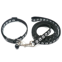 Paw Pattern Pet Collar & Leash Set for Outdoor