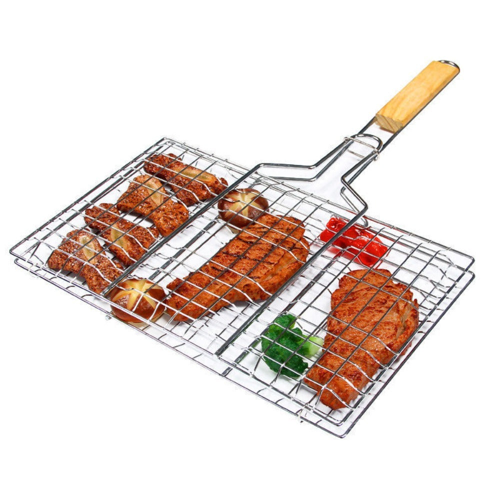 Stainless Steel Grill Basket BBQ Grilling For Fish And Vegetables