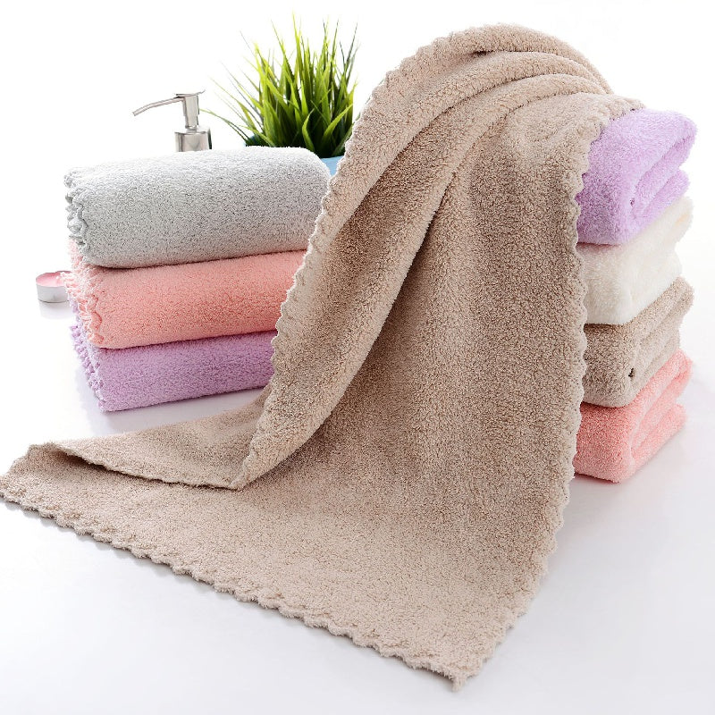 Coral Velvet Hand Towel Soft Skin-friendly Face Towel Absorbent Towel 35x74cm