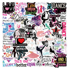 60pcs Cartoon Dance Stickers Dance Party Favors Waterproof Vinyl Stickers
