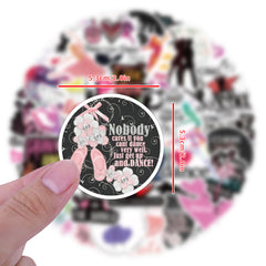 60pcs Cartoon Dance Stickers Dance Party Favors Waterproof Vinyl Stickers