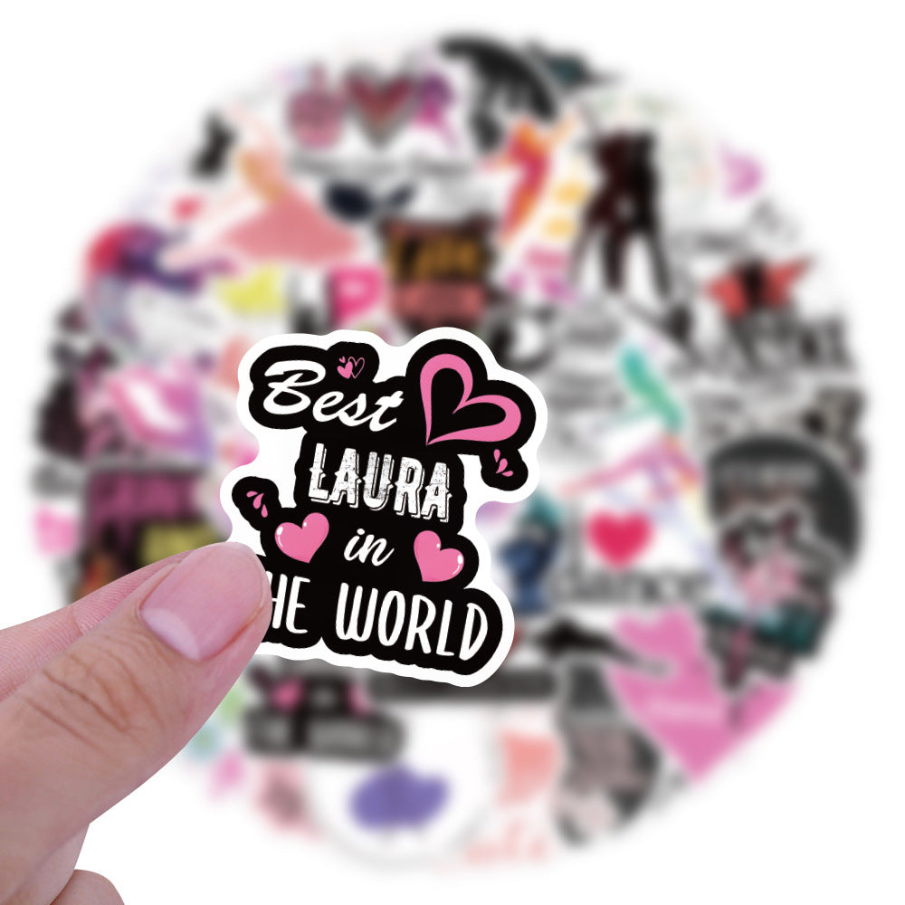 60pcs Cartoon Dance Stickers Dance Party Favors Waterproof Vinyl Stickers