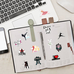 60pcs Cartoon Dance Stickers Dance Party Favors Waterproof Vinyl Stickers