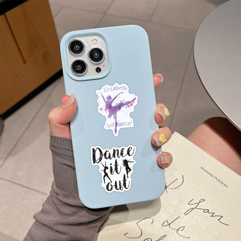 60pcs Cartoon Dance Stickers Dance Party Favors Waterproof Vinyl Stickers