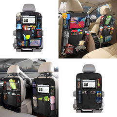 Car Seat Back Organizer w/ Tablet Holder Auto Back Seat Storage Protector