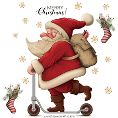 Santa Claus Skateboards Christmas Wall Stickers