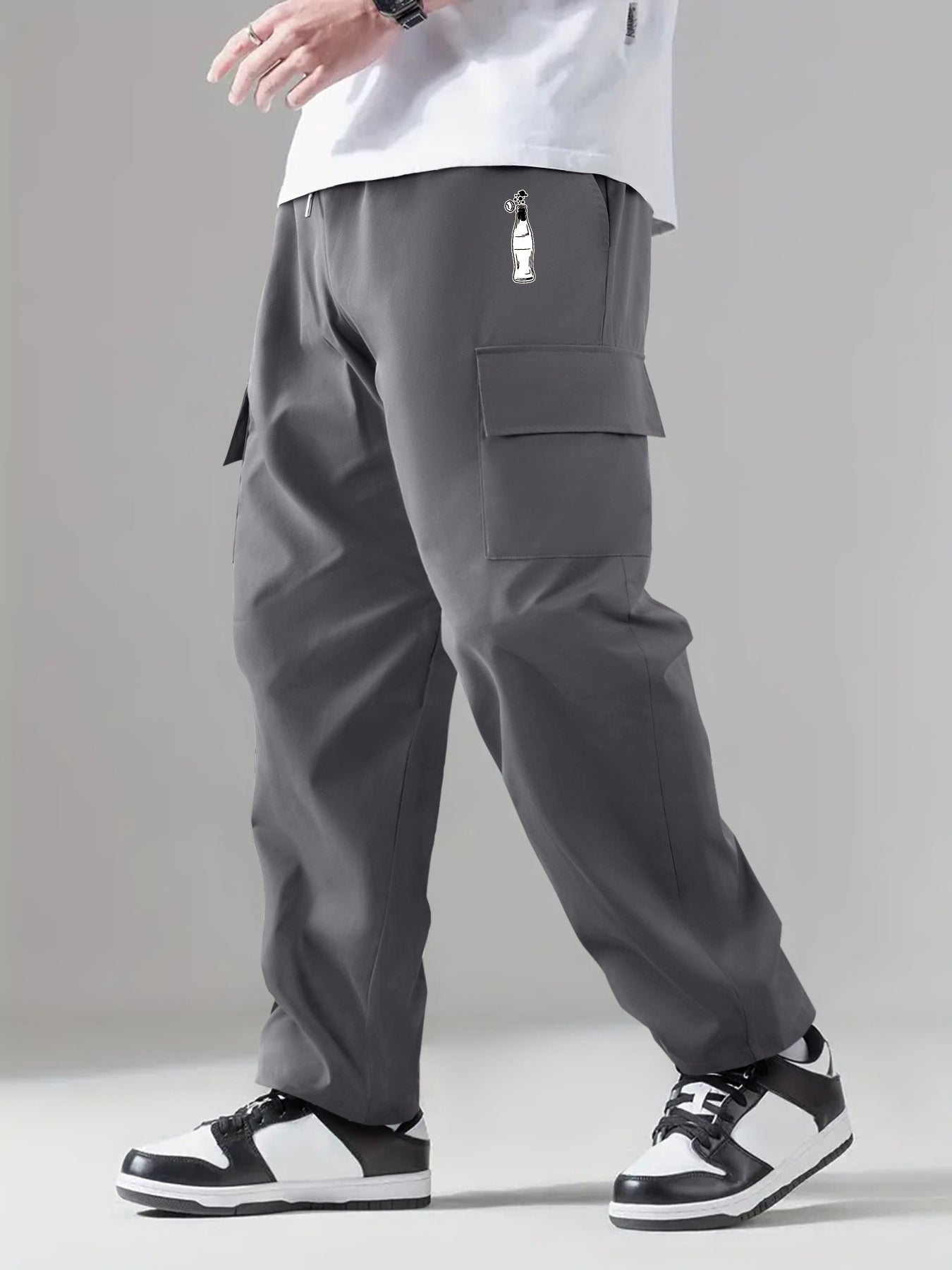 Cargo Pants Men's Flap Pocket Trousers Loose Casual Outdoor Work Hip Hop Style